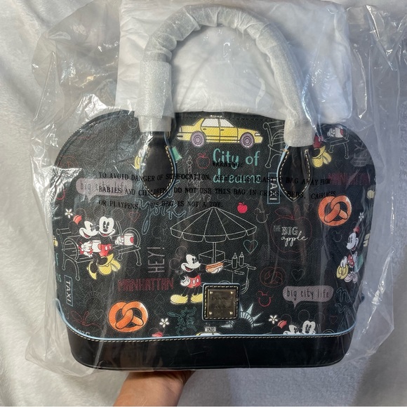 Dooney & Bourke Disney Mickey & Minnie New York City Zip Satchel NWT - Picture 11 of 12